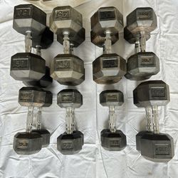 Dumbbell Sets (2)50lb, (2)45lb, (4)40lb, (2)30lb, (2)25lb, (2)20lb, (2)15lb