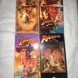 Indiana Jones VHS Tape Lot of 4 (3 Factory Sealed)
