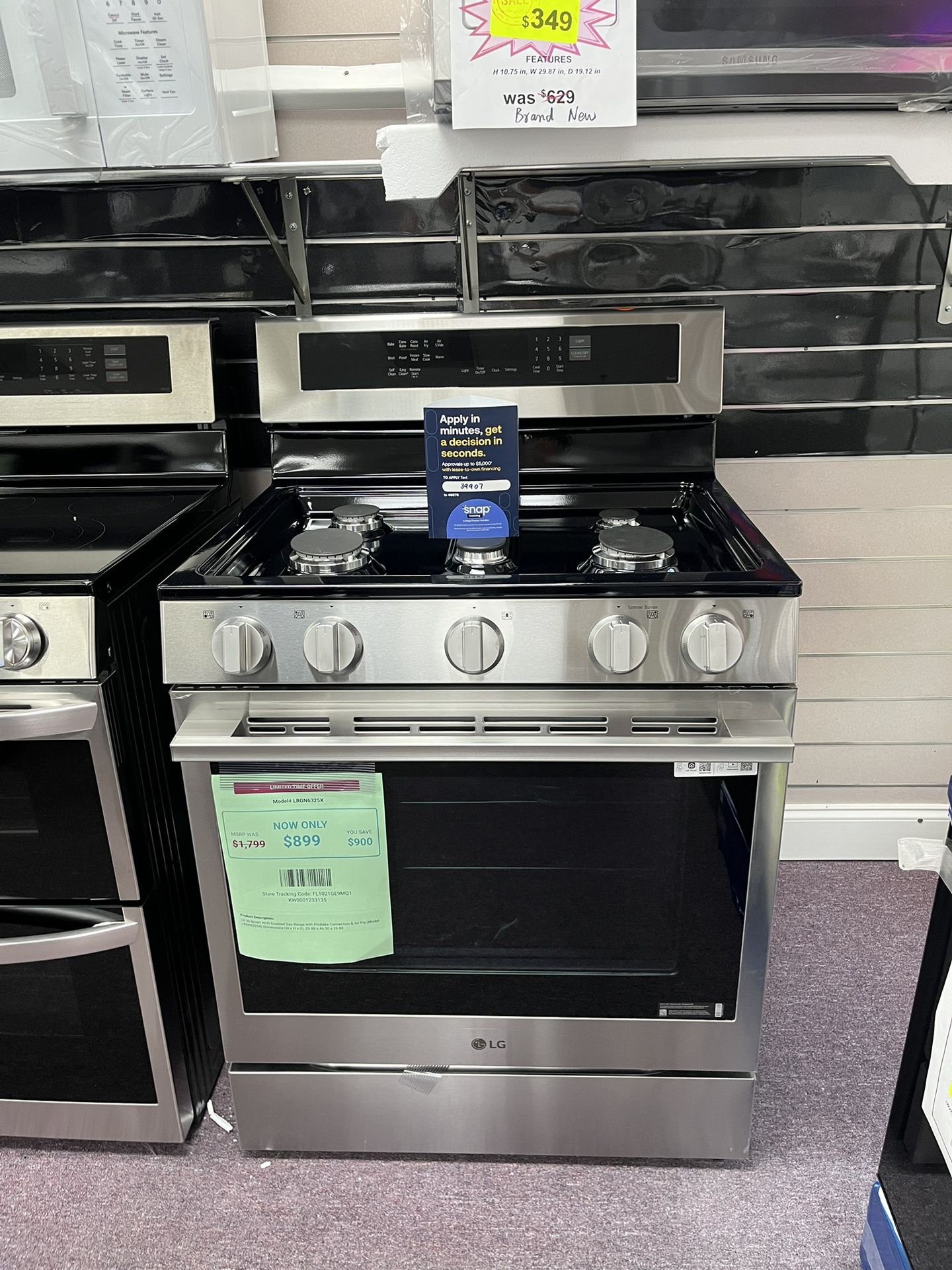 Gas Stove, LG Open Box 30” Gas Stove 