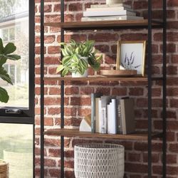 Threshold 72” Loring 5 Shelf Ladder Bookshelf - Walnut 