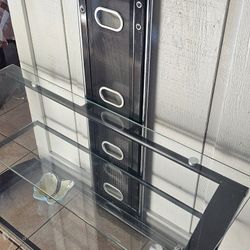 Modern Glass TV Stand – Fits up to 65” TV / Mueble para TV de Vidrio