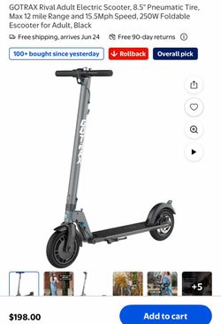 GOTRAX Rival Adult Electric Scooter, Black