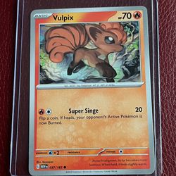 Pokemon TCG Card Vulpix 037/165 Scarlet & Violet 151 Common NM 