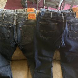 Mens Levi Jeans Four Pairs 38x30