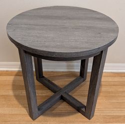 Round Gray End Table