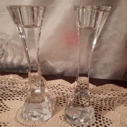 Crystal Villeroy And Bock Candle Sticks 