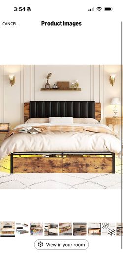 Bedframe with headboard and 2 drawers