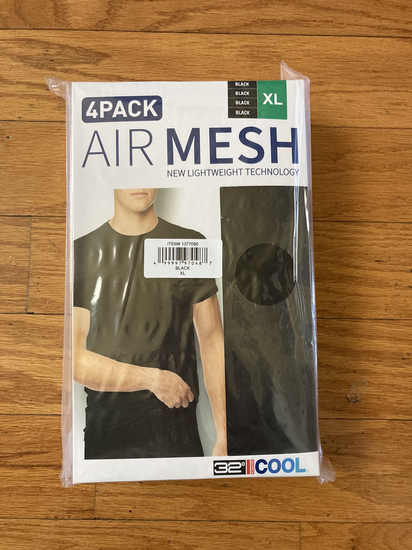 NWT 32 Degrees Men’s Air Mesh Tee 4 Pack Size XL Black
