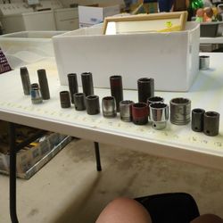 1/2" Drive Impact Sockets.  Nineteen total.