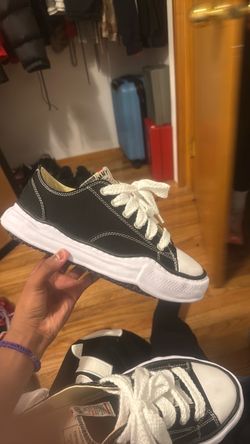 Black Canvas Low-Top Sneakers