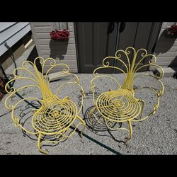 Vintage Peacock Patio Chairs