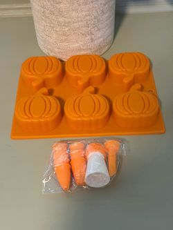 Pumpkin Silicone Mold Set with Decorating Tips - Orange