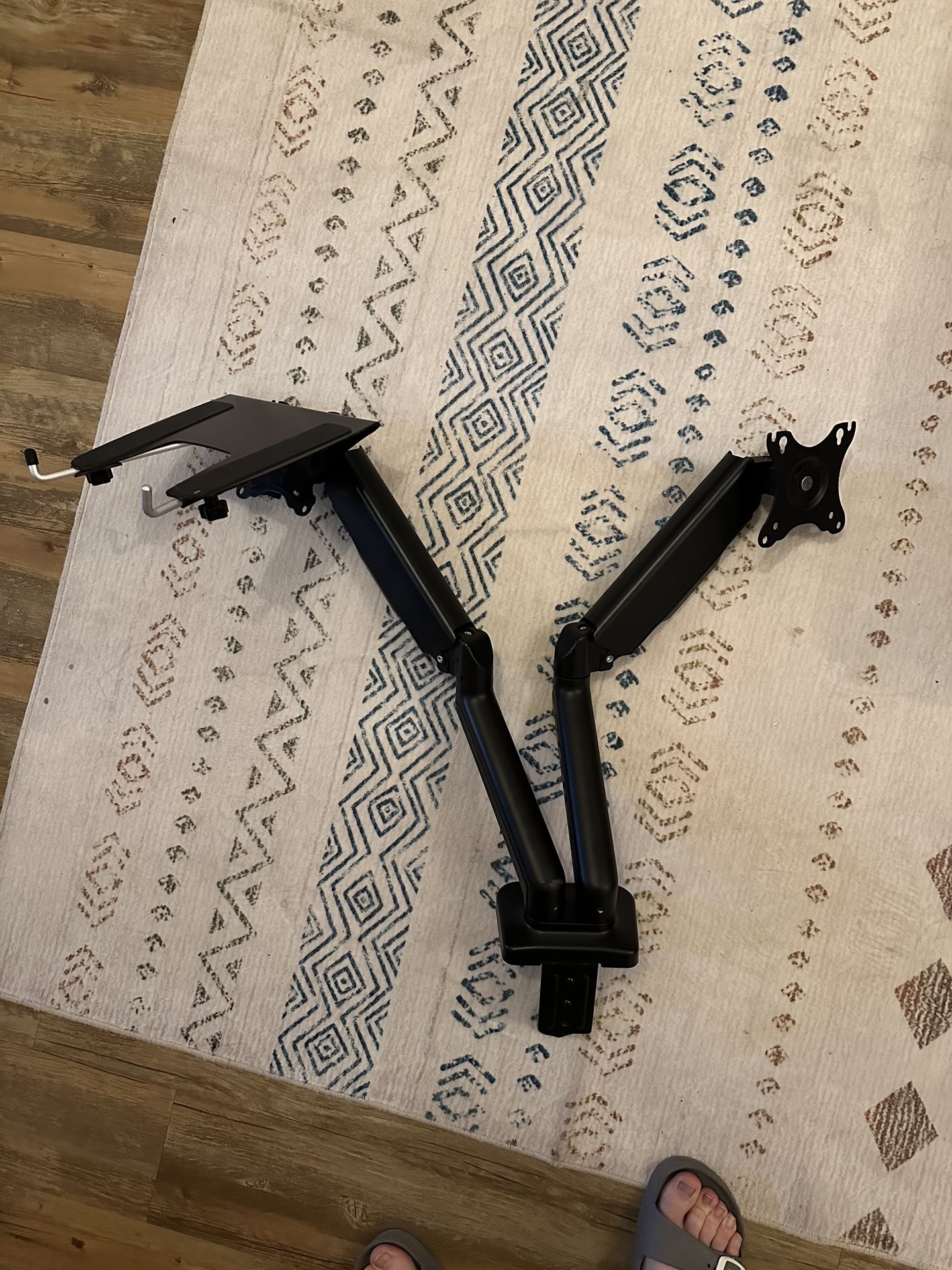VIVO Dual Monitor Arm With VESA and Laptop Stand