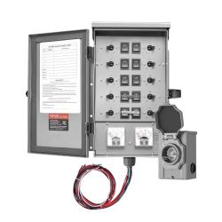 461#Manual Transfer Switch, 30-Amp 10-Circuit, Prewired Generator Transfer Switch Kit with NEMA L14-30P Power Inlet Box, Double-Throw Switch, NEMA 3R,