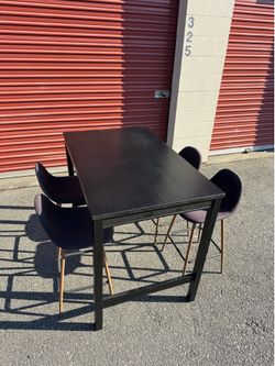 Ikea wooden high table and four chairs