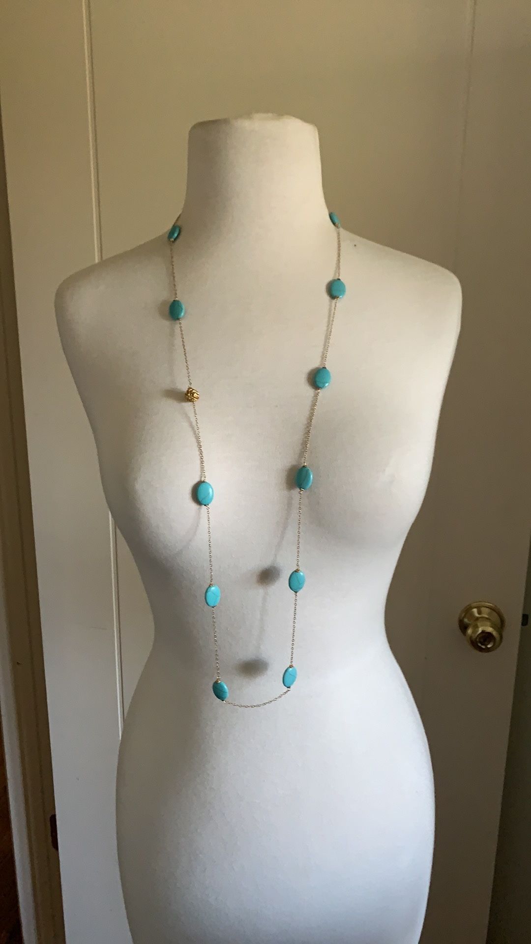 Blue Turquoise Long Necklace 