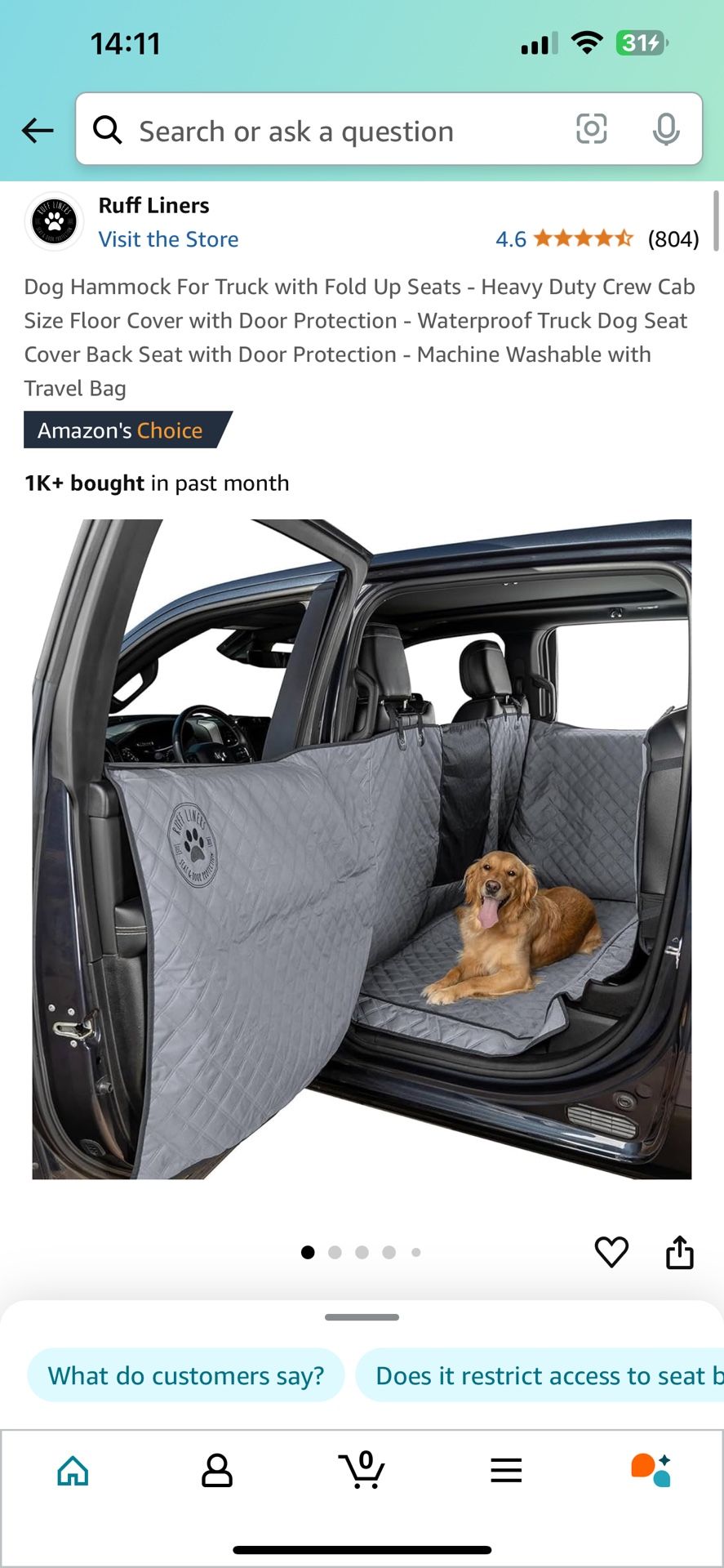 Dog Hammock For Truck with Fold Up Seats