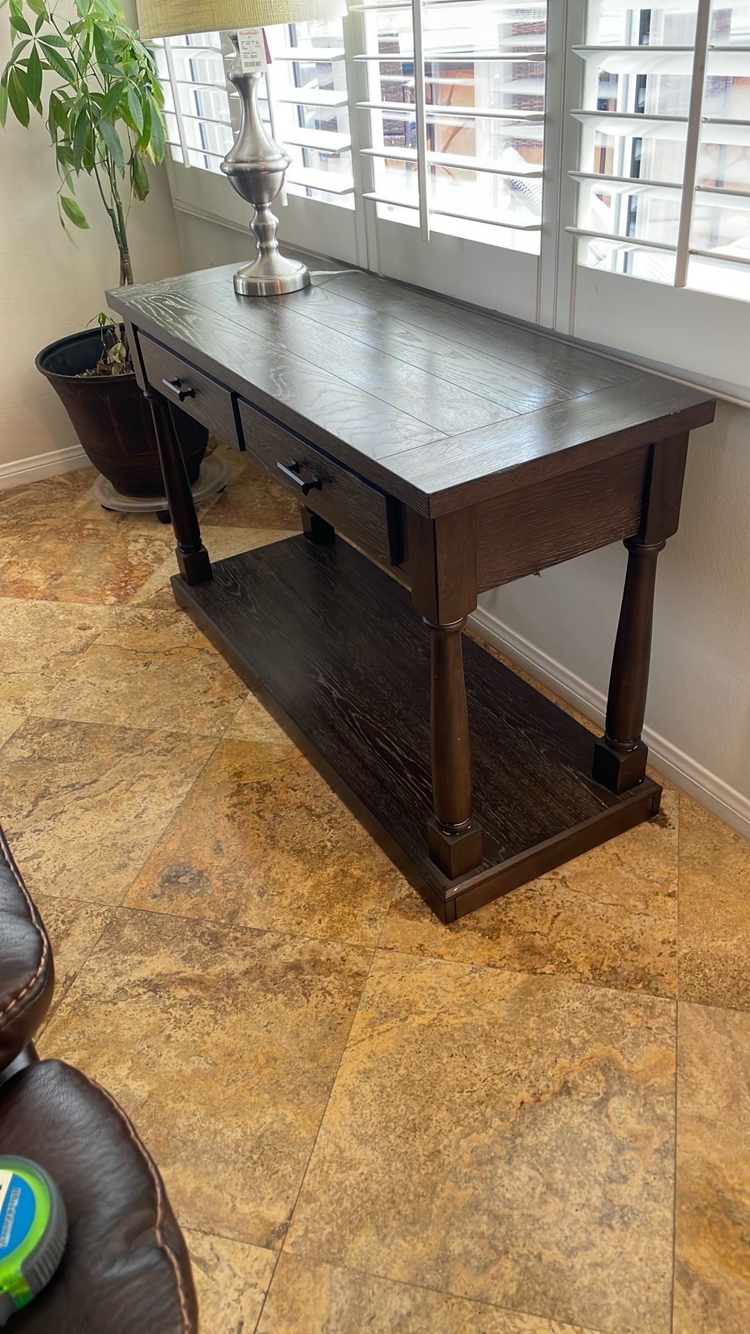Brown Wood Console Table