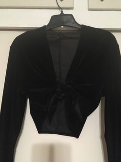 Black Velvet Shrug Tie Top Cardigan 