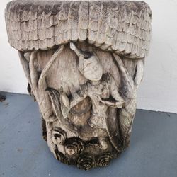 Tree Stump Planter Artwork One Of A Kind 