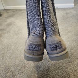 UGG Classic Cardy Sweater Knit Boots Women's Size 7 Gray