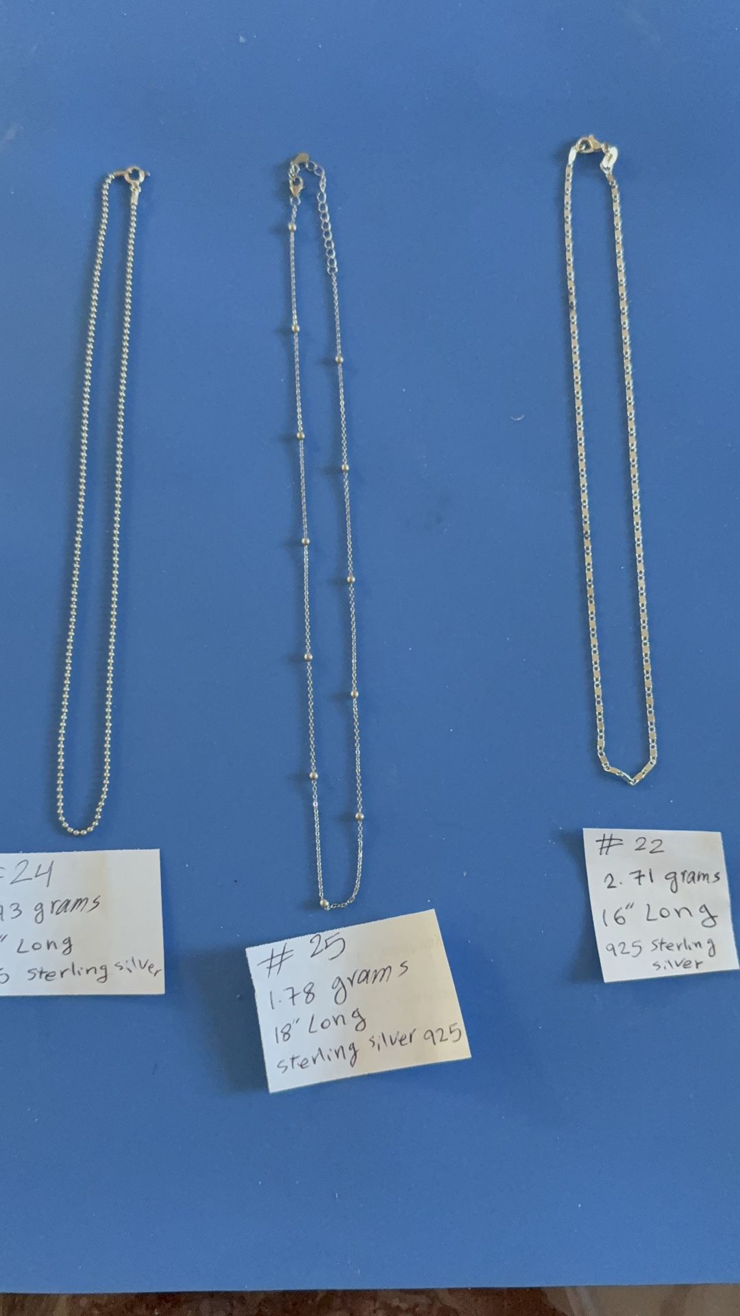 Necklaces , Sterling Silver 925,different styles and lengths, Check out all photos for details EACH