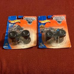 Set Of Two Hot -Wheels Monster Jam Trucks