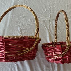 2 Red and Gold Baskets.