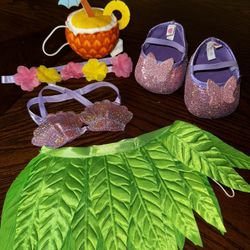 Build A Bear Hula Hawaiian skirt complete outfit