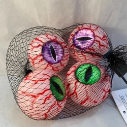 Large ping-pong, cat eyeballs, bloody Halloween decoration prop