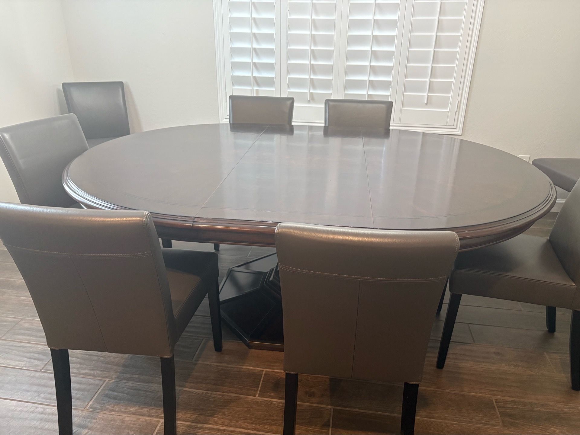 Table, chairs, and buffet