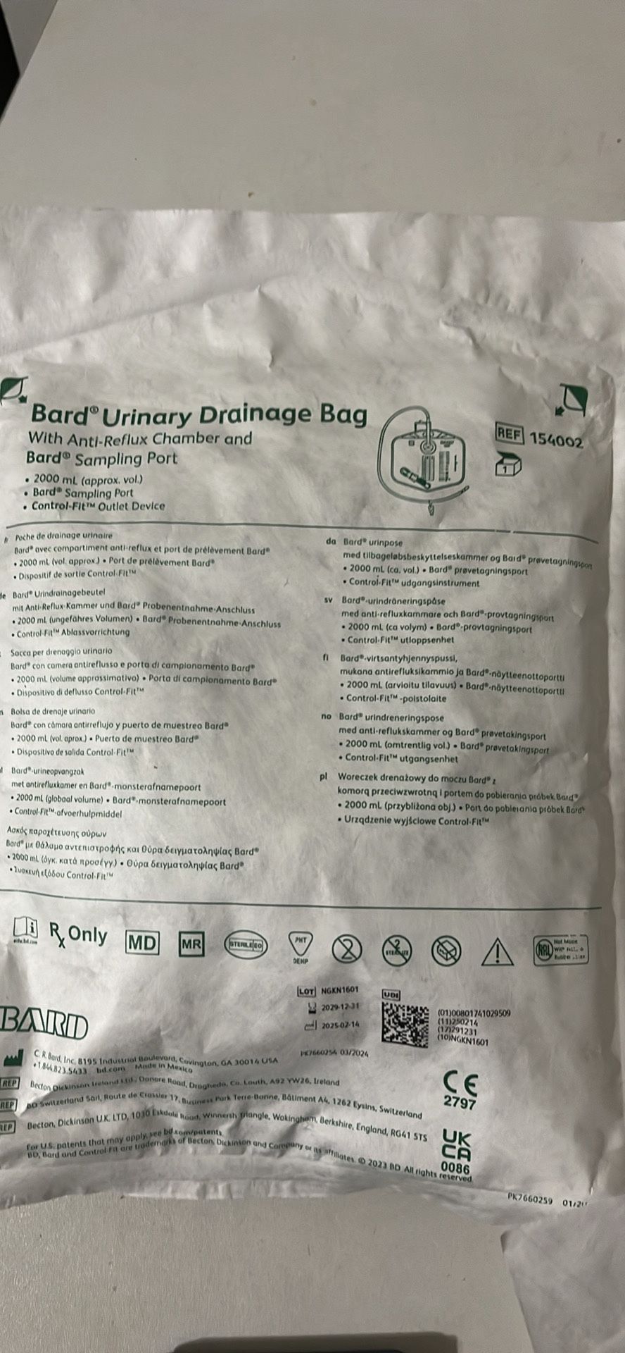 Urinary Drainage Bag 2000 mL