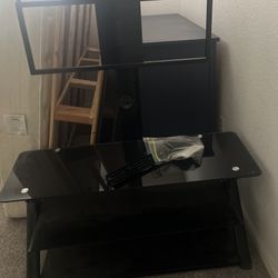 Black Glass TV Stand