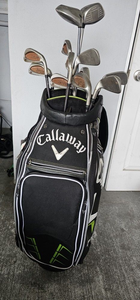 Complete Set of Used Golf Clubs and Golf Bag