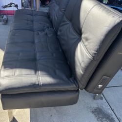 Futon Black Leather
