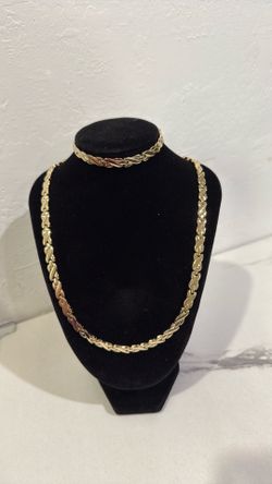 Set de cadena y manilla  de oro laminado chapado en 14k