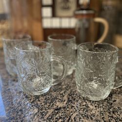 Princess House Crystal Fantasia Coffee Mugs Set
