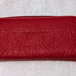 Wallet Stone Mountain Accessories Woman's Red Leather Wallet 7.5" L 3.5" W  USA