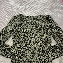 Leopard Print Cute Top Long Sleeve 