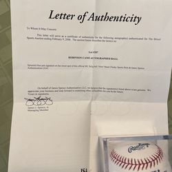 Autographed Baseball By Robinson Cano
