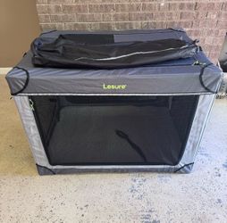 NEW 42" Soft Foldable Portable 4-Door Dog Crate - Pet Travel Kennel Carrier Playpen w/Carrying Bag
