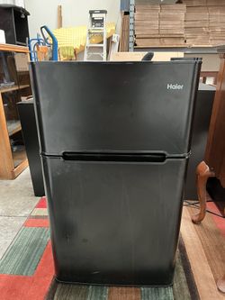 Haier 3.2 Cu Ft Two Door Refrigerator with Freezer HC32TW10SB, Black