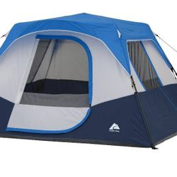 Ozark Trail 10’ x 9' 6-Person Instant Cabin Tent with LED Lighted Hub, 25 lbs