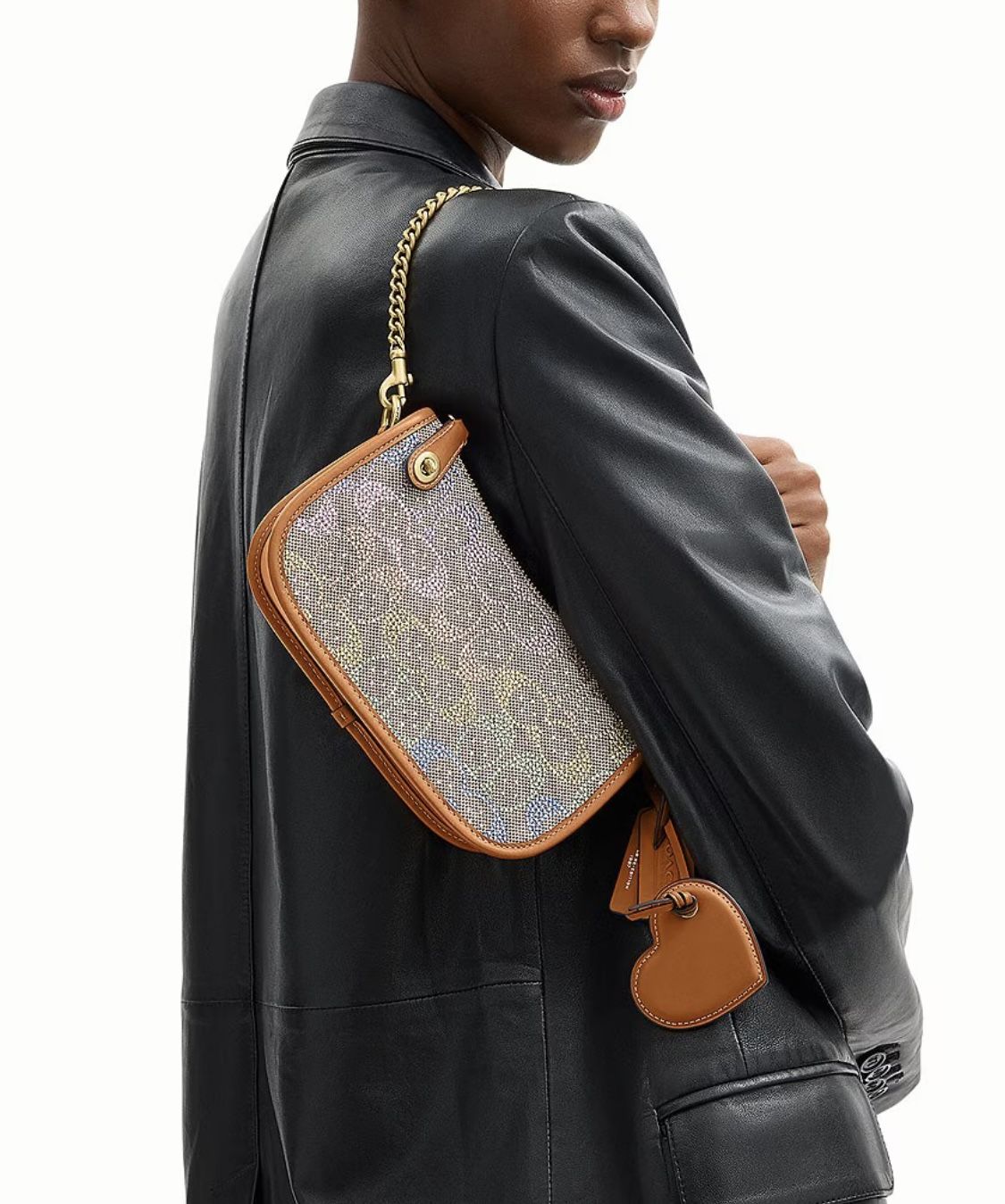 Crystal Signature Jacquard Swinger Shoulder Bag 20