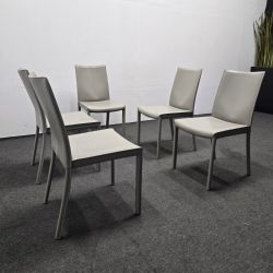 5 Gray Leather Dinning Table Chairs - Can Deliver!
