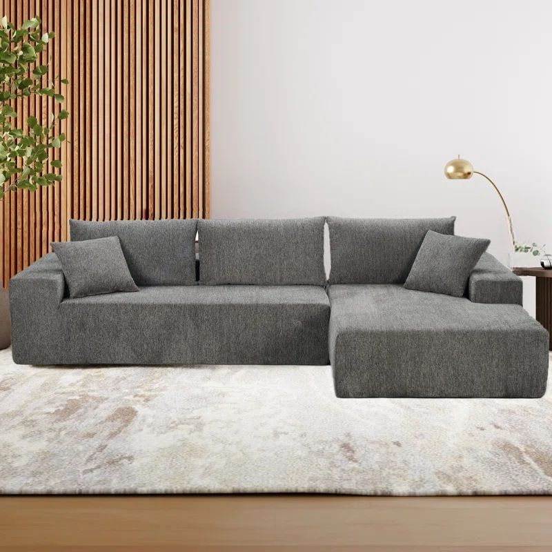 Lounge Style Frameless L-Shaped Sectional Sofa Couch