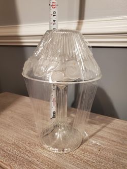 Candleholder; decorative glass; flower design; glass lampshade - $12