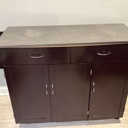 Metal Kitchen Island w/ Wheels and Drawers