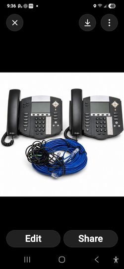2 Polycom SoundPoint IP 650 HD Voice VoIP Phones Tested Working + Power Adapters