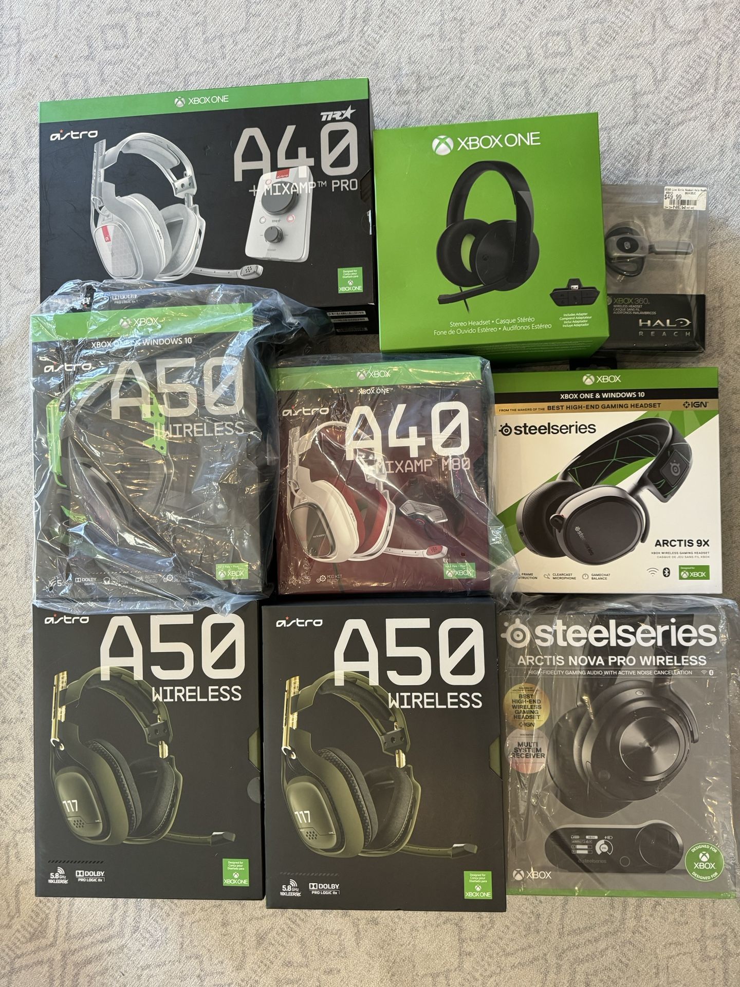 Sealed Xbox Gaming Headsets - Individually Priced in Description